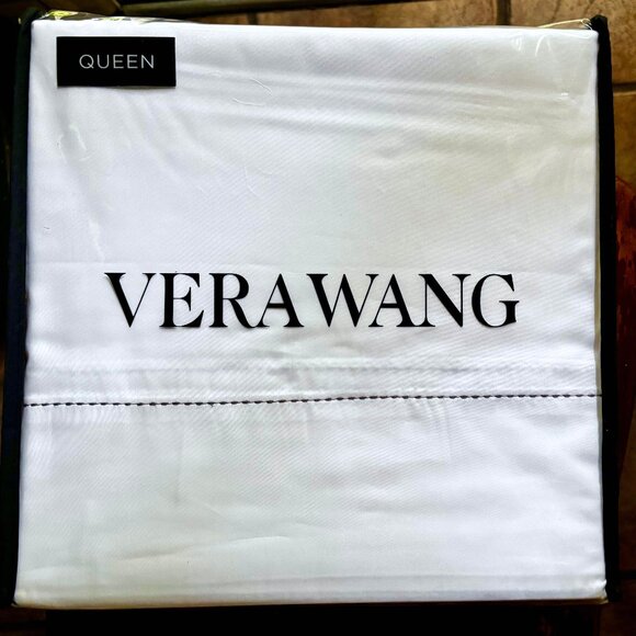 4-pc Vera Wang Satin Weave Queen Size Cotton Sheet Set - 100% cotton - Picture 1 of 5